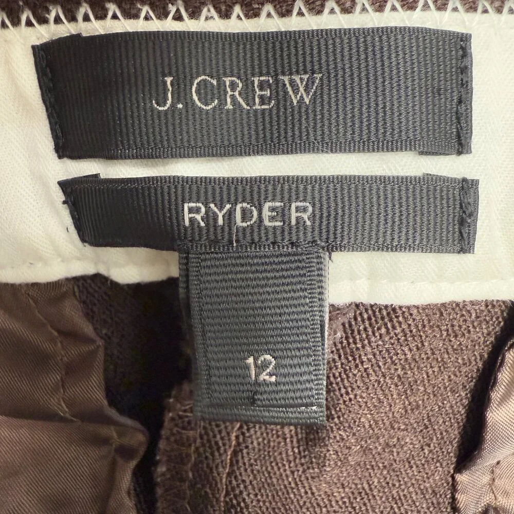 Women's J. CREW | Brown‎ Ryder Ankle Pants/Trousers- Size 12